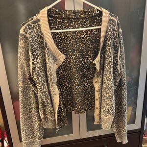 Leopard Print Cardigan Sweater